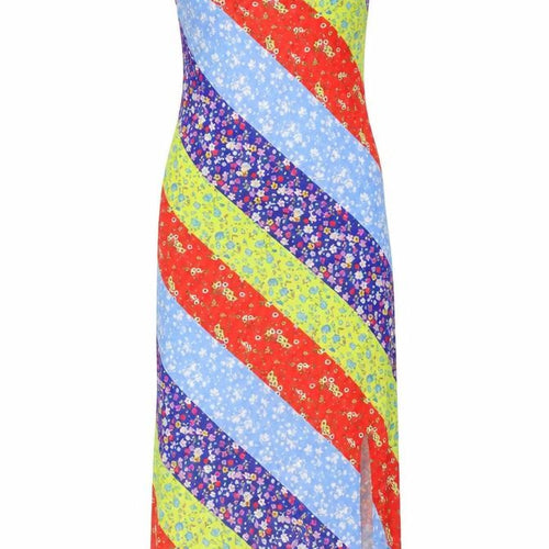 Fashion Us Womens Multicoloured Floral Polyester Maxi Size 10 V-Neck Tie