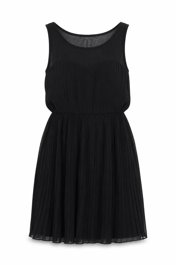 Miso Womens Black Polyester Tank Dress Size 10 Boat Neck Zip