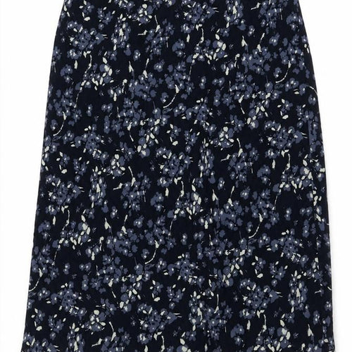 Precis Womens Blue Geometric Viscose Flare Skirt Size 16