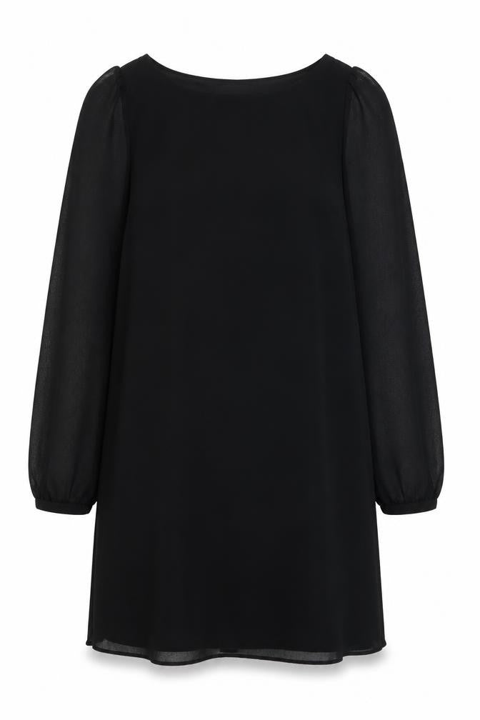 Atmosphere Womens Black Polyester Shift Size 8 Boat Neck Pullover