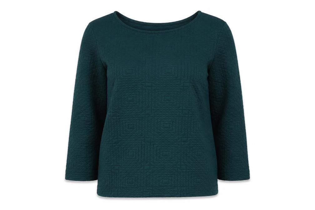 Front view of Dorothy Perkins women’s green polyester pullover sweatshirt, size UK 10, pullover