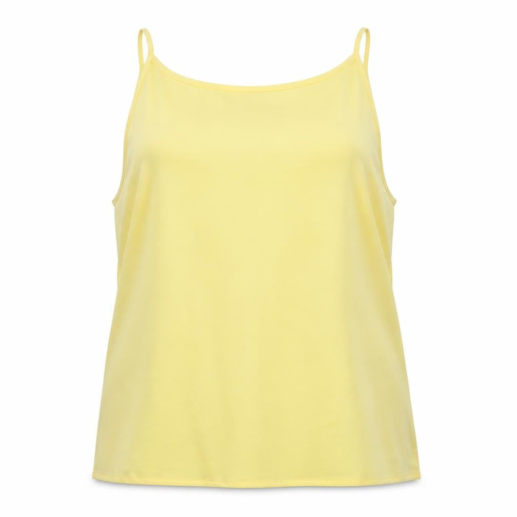 Warehouse Womens Yellow Polyester Basic Tank Size 12 Round Neck