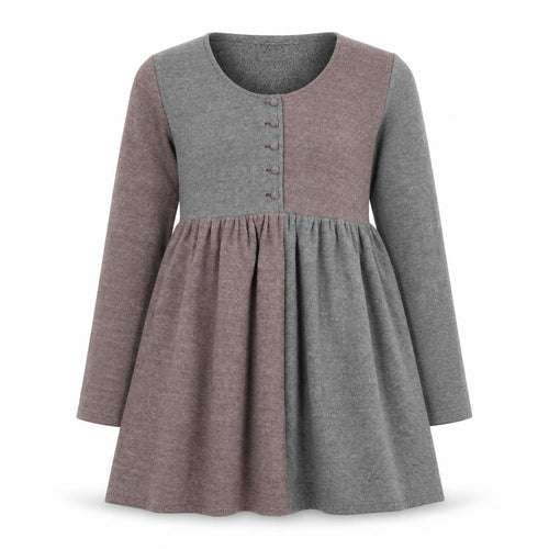 Preworn Womens Grey Colourblock Cotton A-Line Size M Scoop Neck Button