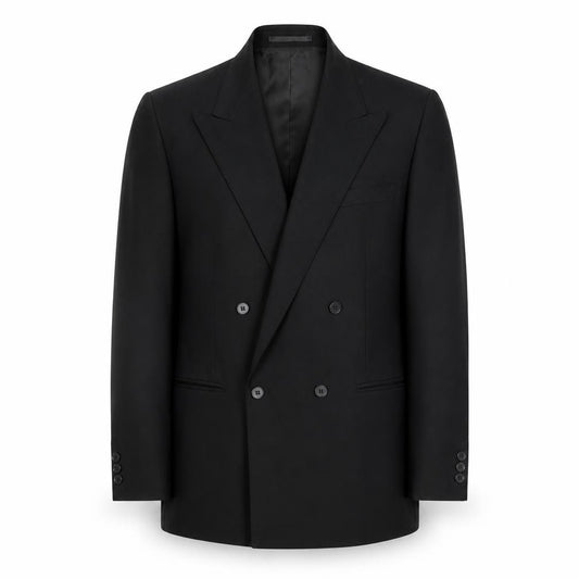 Front view of Dunn & Co men’s black polyester jacket suit jacket, size 42