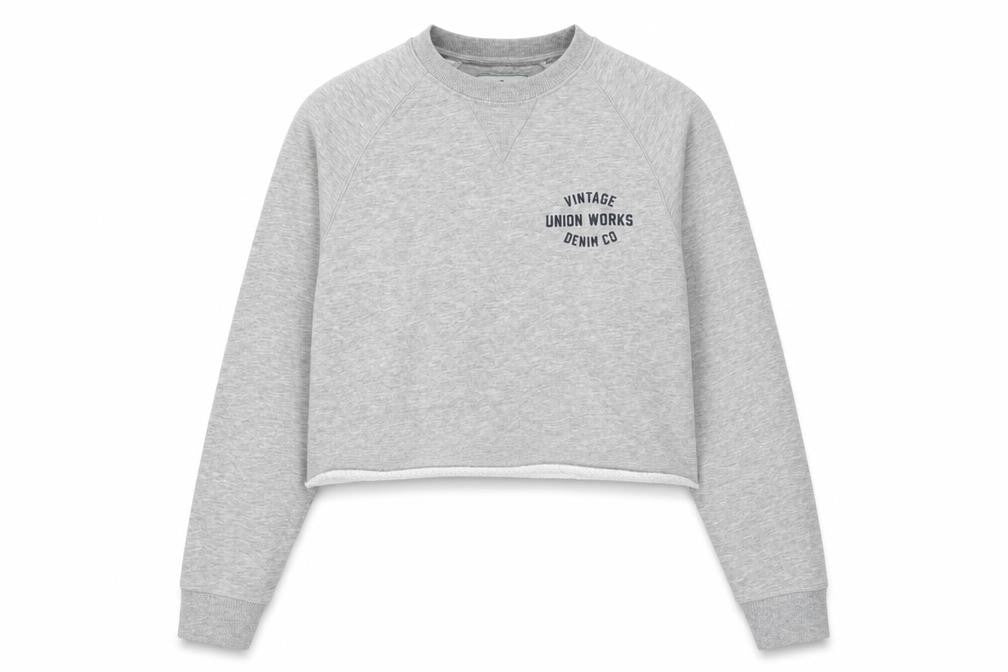 Union Womens Grey Cotton Pullover Sweatshirt Size S Pullover