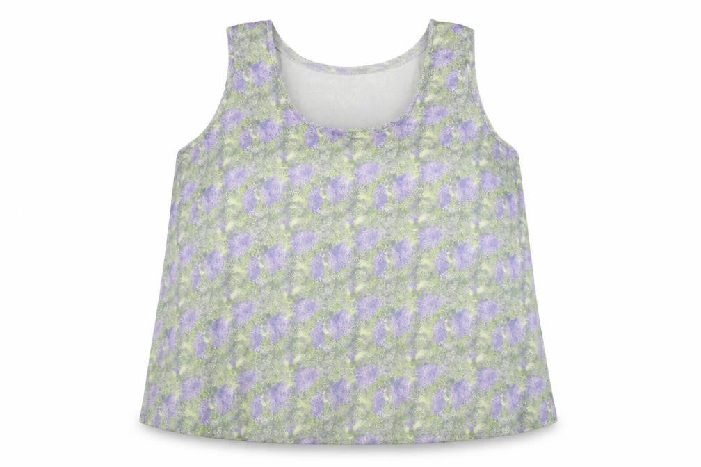 Front view of Marks & Spencer women’s multicoloured floral polyester basic tank, size UK 20, round neck