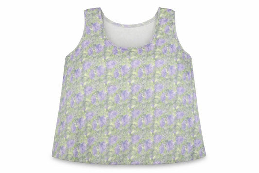 Front view of Marks & Spencer women’s multicoloured floral polyester basic tank, size UK 20, round neck