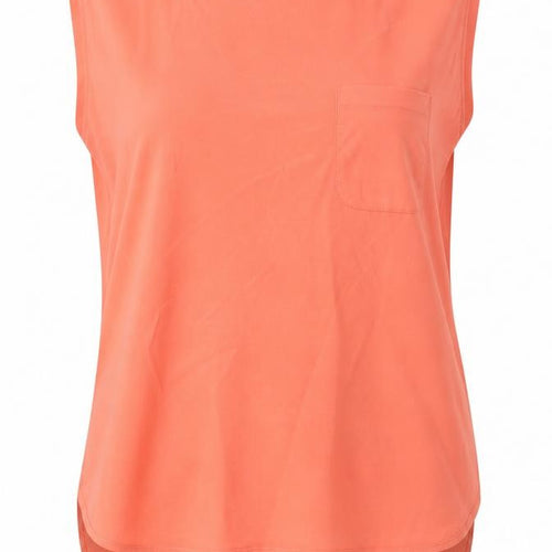 Mango Womens Orange Polyester Basic Blouse Size XS Round Neck