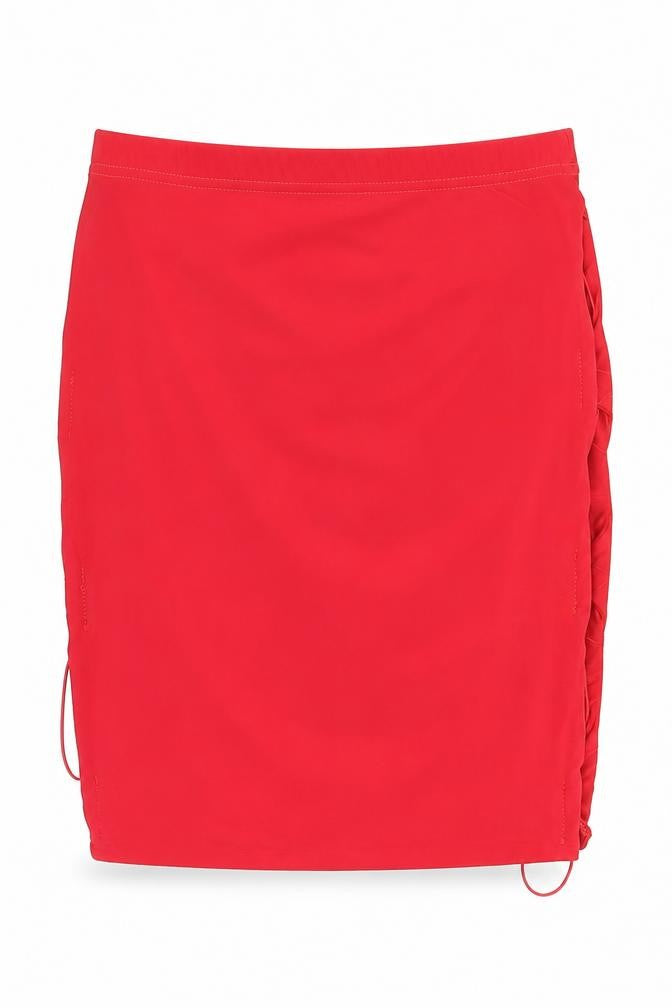 I SAW IT FIRST Womens Red Polyester Bandage Skirt Size 10 Lace Up