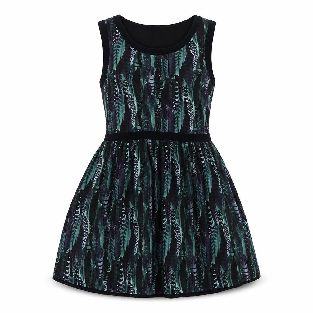 Jack Wills Womens Green Geometric Polyester Fit & Flare Size 10 Scoop Neck Zip