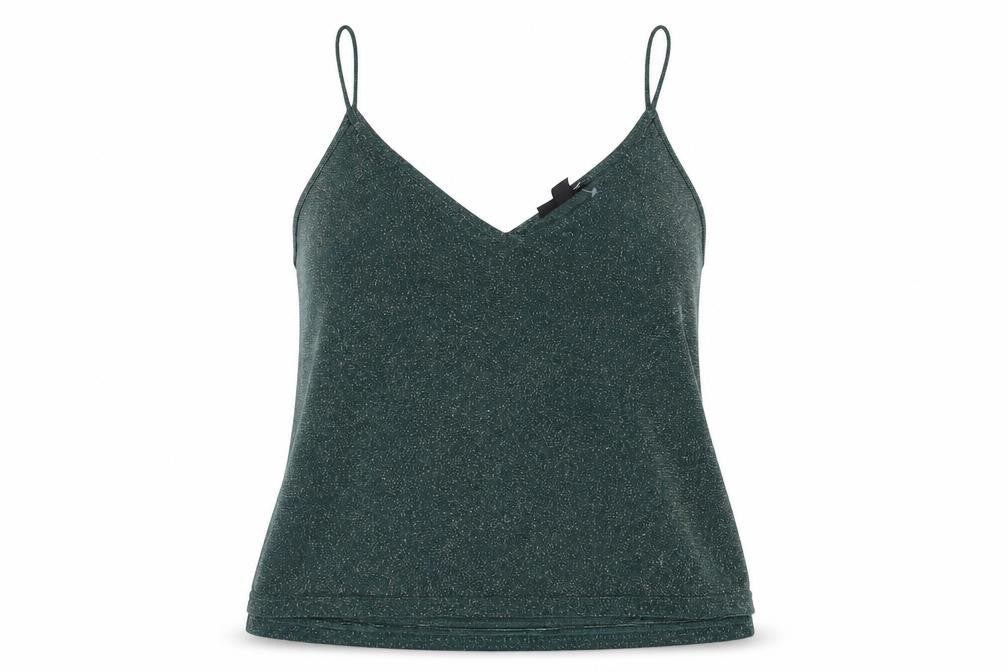 Topshop Womens Green Polyester Camisole Tank Size 10 V-Neck
