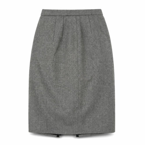 Preworn Womens Green Geometric Cotton Straight & Pencil Skirt Size 28 in Zip