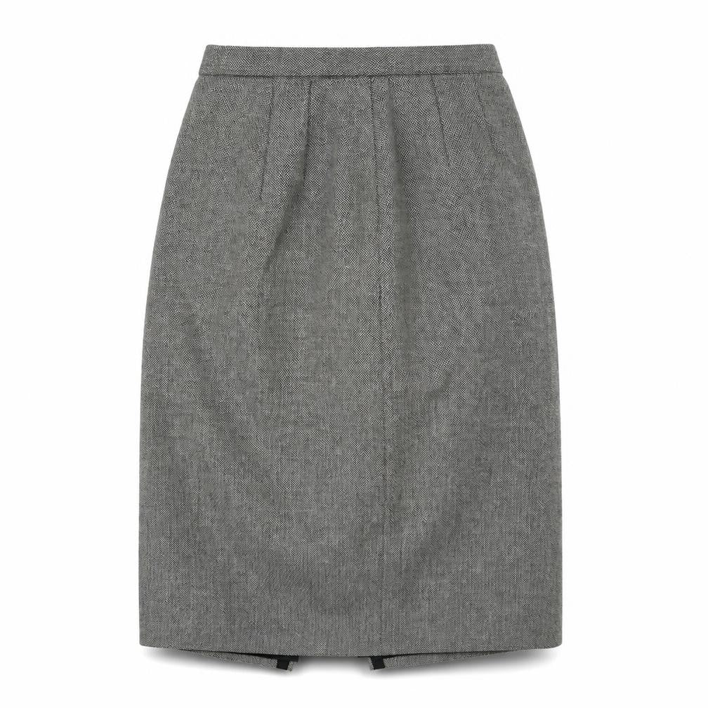 Preworn Womens Green Geometric Cotton Straight & Pencil Skirt Size 28 in Zip