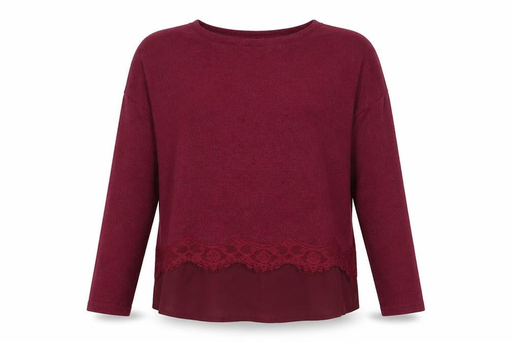 Front view of River Island girls’ purple polyester basic blouse, size 11-12, years round neck pullover