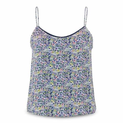 Mango Womens Beige Floral Polyester Basic Tank Size M V-Neck