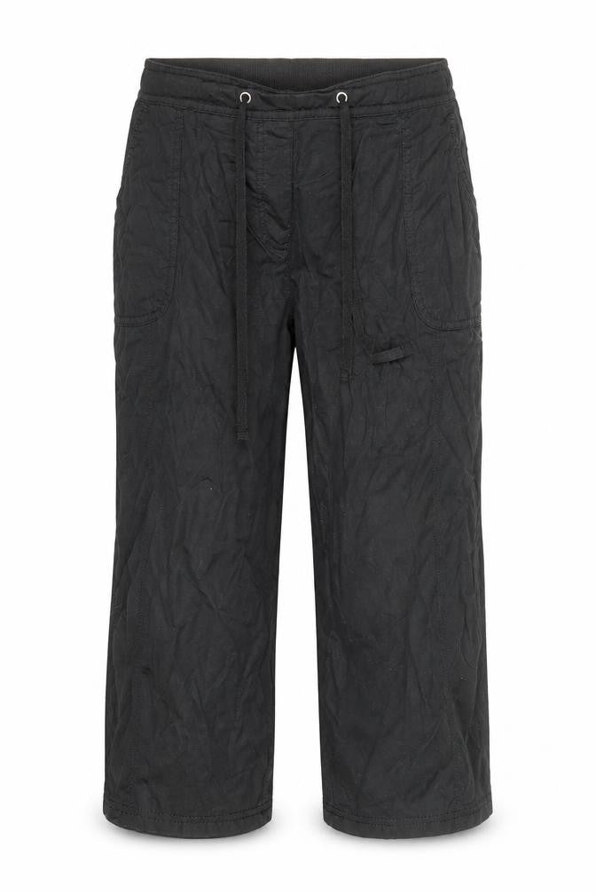 Bonmarché Womens Black Cotton Trousers Size 14 Regular Drawstring
