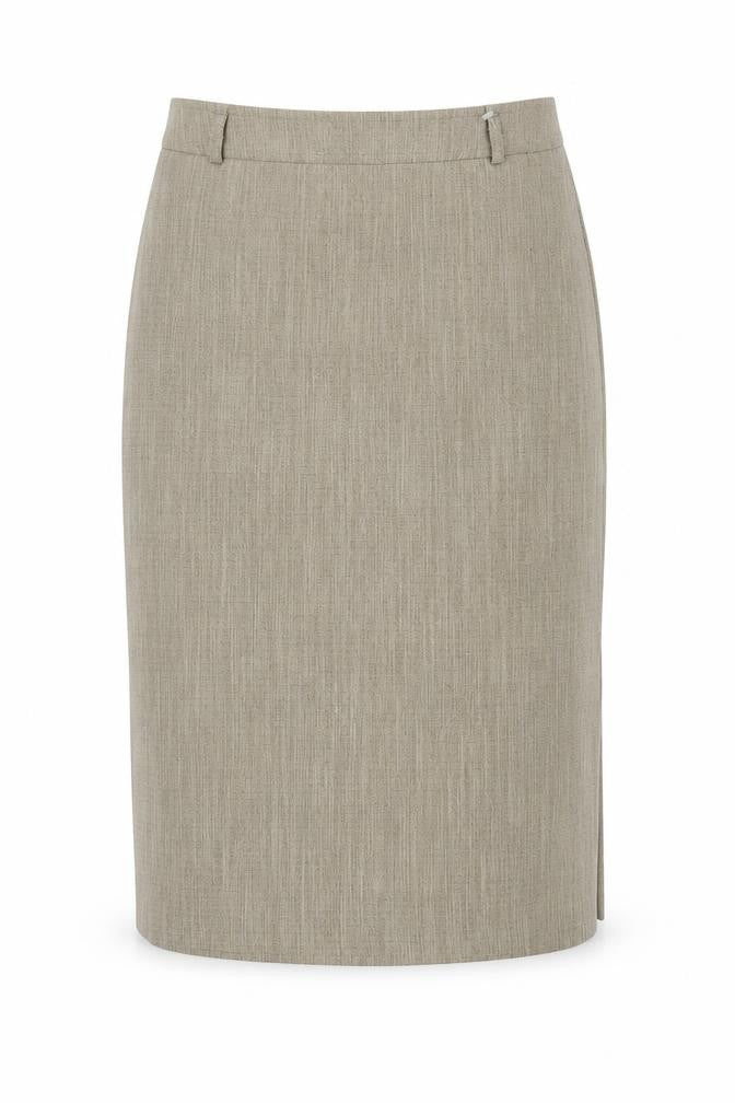 Bianca Womens Beige Acetate Straight & Pencil Skirt Size 10 Zip