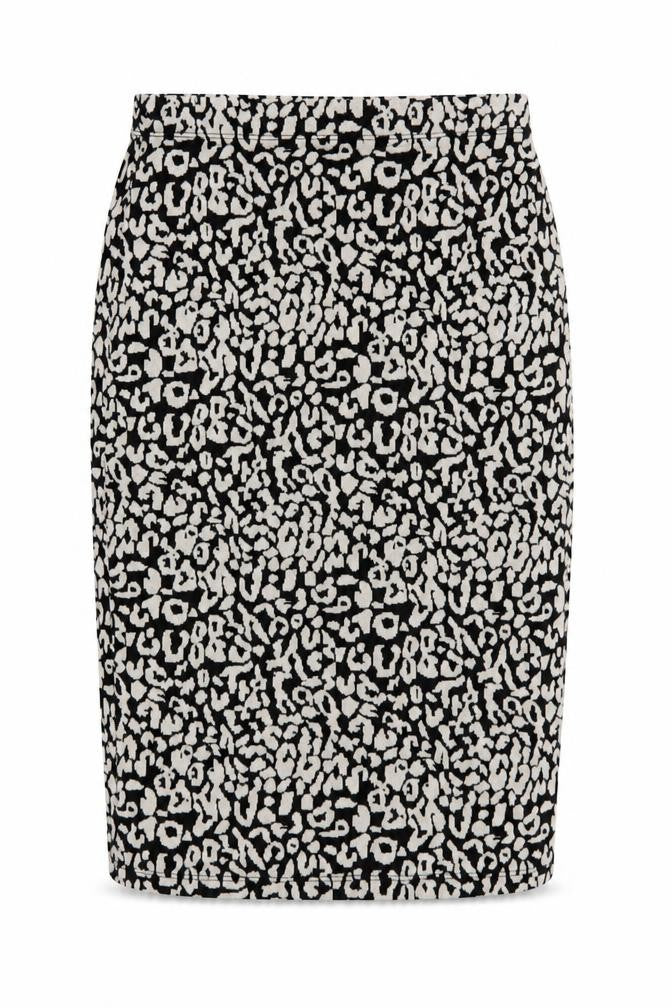 Papaya Womens Black Animal Print Cotton Straight & Pencil Skirt Size 12