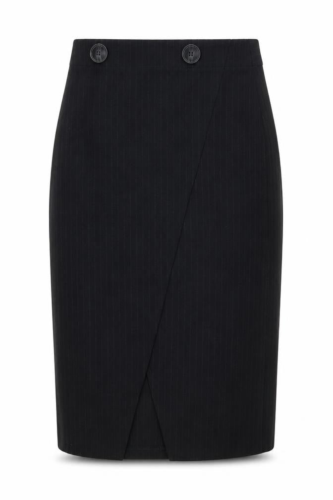 Topshop Womens Blue Geometric Polyester Straight & Pencil Skirt Size 10 Button