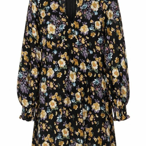 I SAW IT FIRST Womens Black Floral Polyester A-Line Size 12 V-Neck Zip