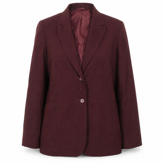 Front view of Next women’s red polyester jacket suit jacket, size UK 12