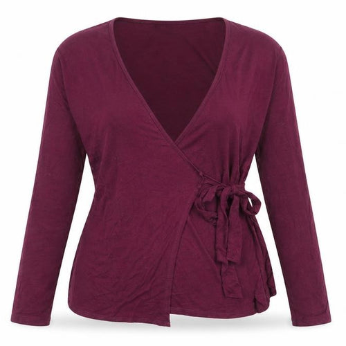Boohoo Womens Purple V-Neck Viscose Wrap Jumper Size 12