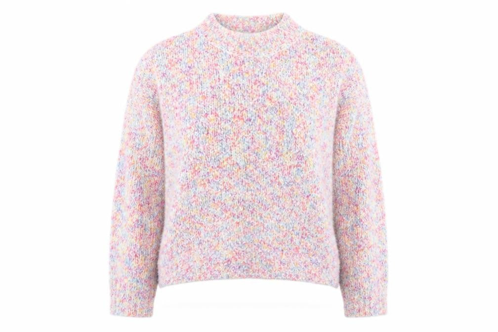 Front view of SHEIN women’s multicoloured round neck acrylic jumper, size S