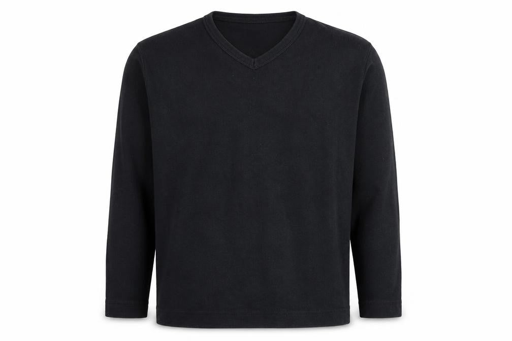 Front view of Burton men’s black cotton pullover sweatshirt, size M