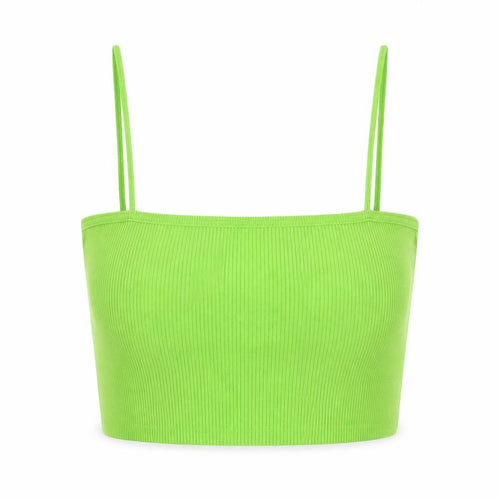 ASOS Womens Green Acrylic Cropped Tank Size 16 Off the Shoulder