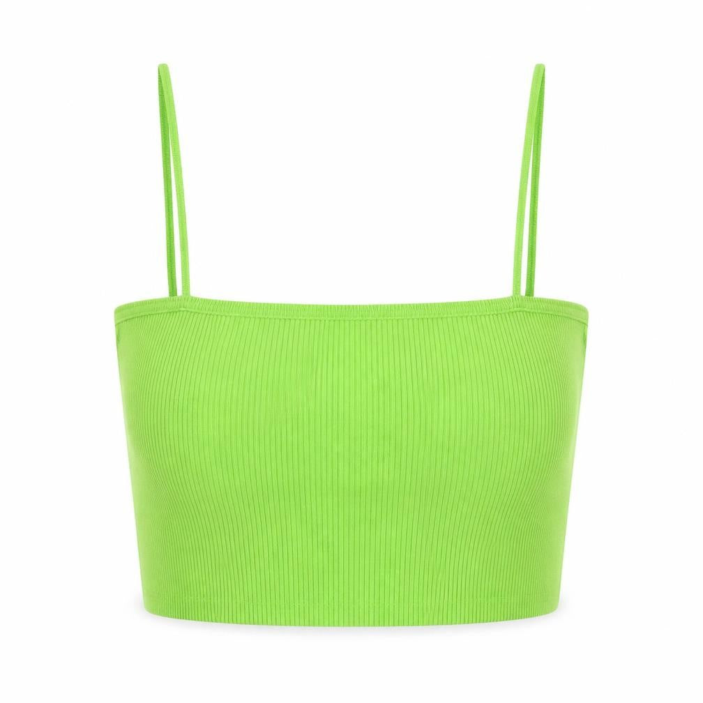 ASOS Womens Green Acrylic Cropped Tank Size 16 Off the Shoulder