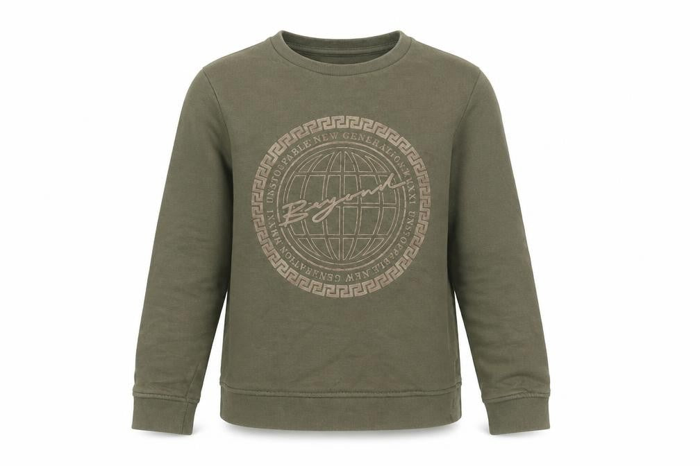 Front view of George women’s green cotton pullover sweatshirt, size S, pullover - beyond