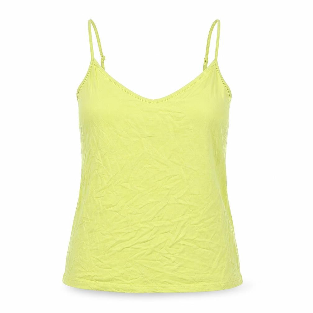 Next Womens Yellow Cotton Basic Tank Size 8 Round Neck