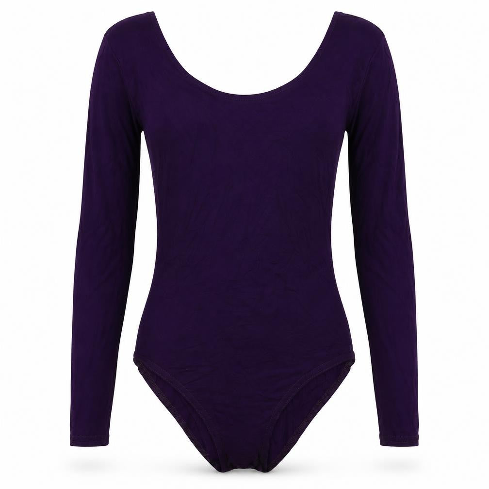 Trendy Touch Womens Purple Viscose Bodysuit One-Piece Size S Snap