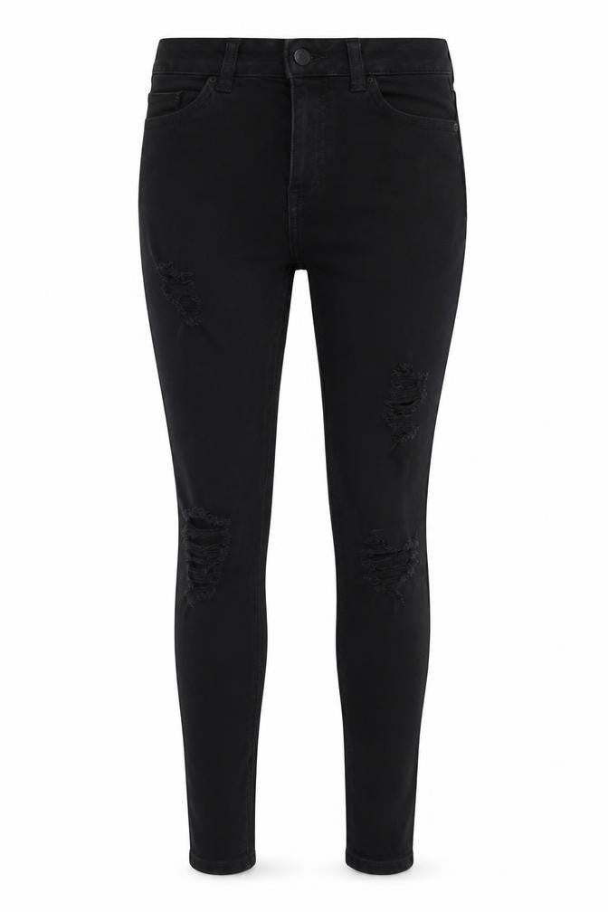 Denim & Co. Womens Black Cotton Skinny Jeans Size 6 Regular Button