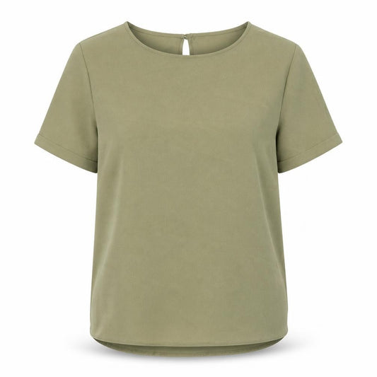 Front view of Primark women’s green polyester basic blouse, size UK 6, round neck