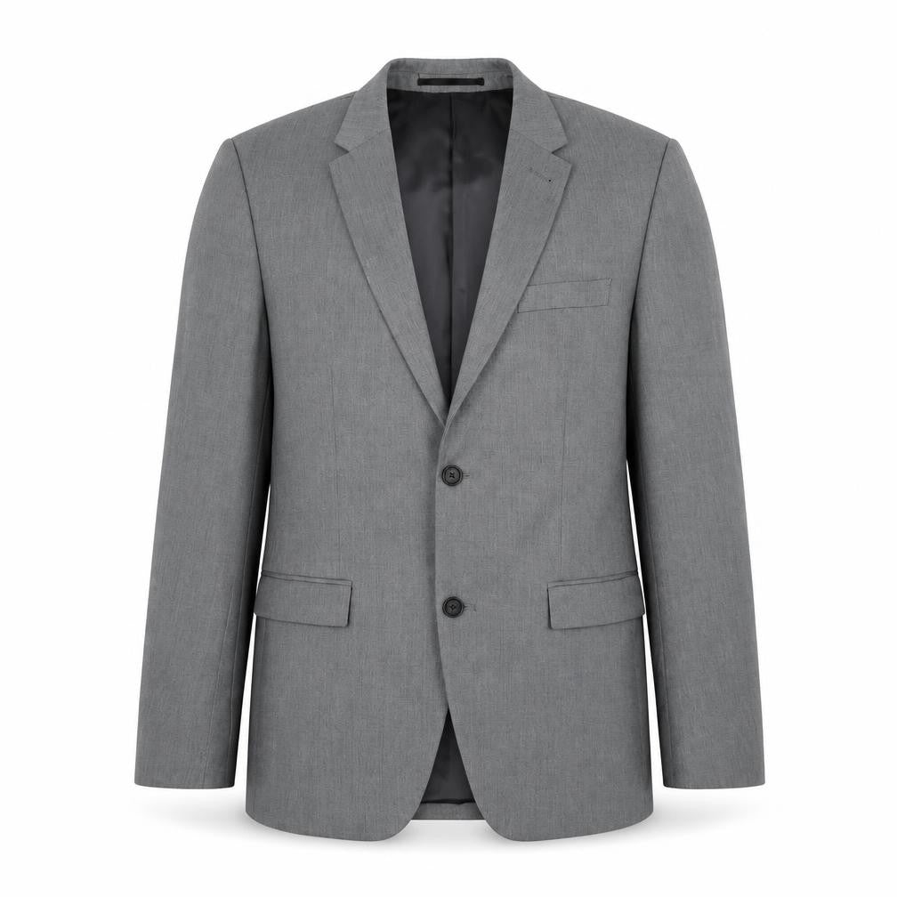 Front view of Topman men’s grey polyester jacket blazer, size M