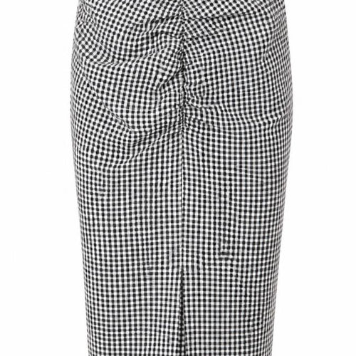 Mango Womens Black Check Polyester Straight & Pencil Skirt Size XS Zip