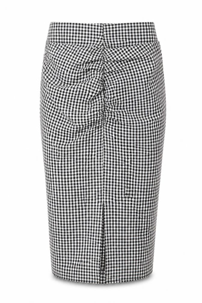 Mango Womens Black Check Polyester Straight & Pencil Skirt Size XS Zip