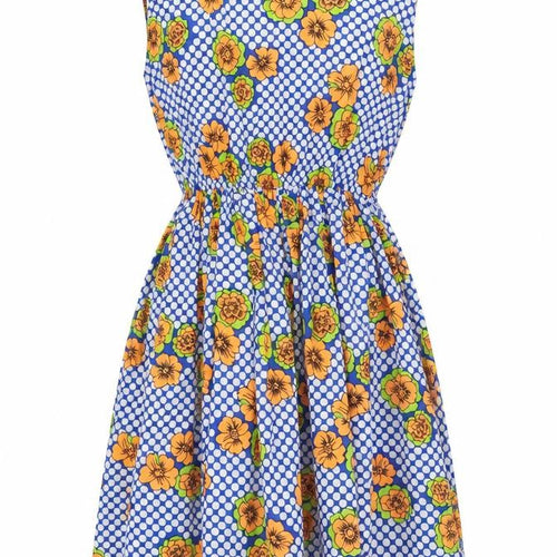 Shikka Womens Multicoloured Floral Polyester Fit & Flare Size M Boat Neck Zip