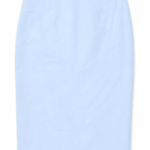 Collezioni Womens Blue Polyester Straight & Pencil Skirt Size 14 Zip