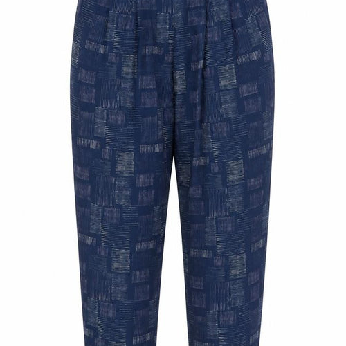 Viza Viz Womens Blue Geometric Polyester Trousers Size 12 L29 in Regular