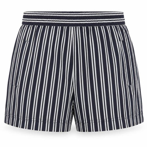 Urban Womens Blue Striped Polyester Paperbag Shorts Size S L3 in Regular