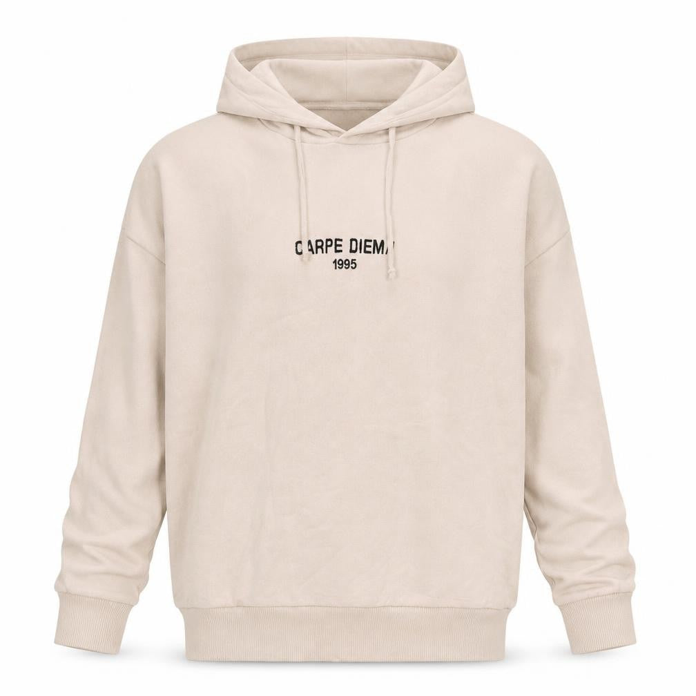 Front view of River Island women’s pink cotton pullover hoodie, size XS, pullover - carpe diem