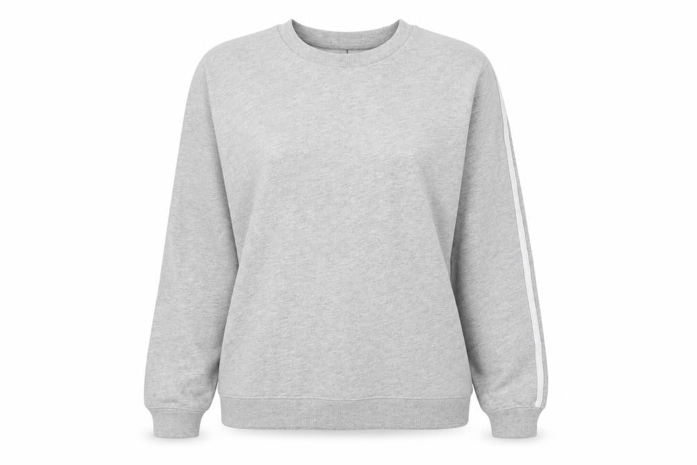 Front view of ASOS women’s grey cotton pullover sweatshirt, size UK 12, pullover