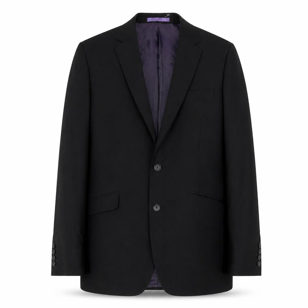 Front view of Burton men’s black viscose jacket blazer, size 38