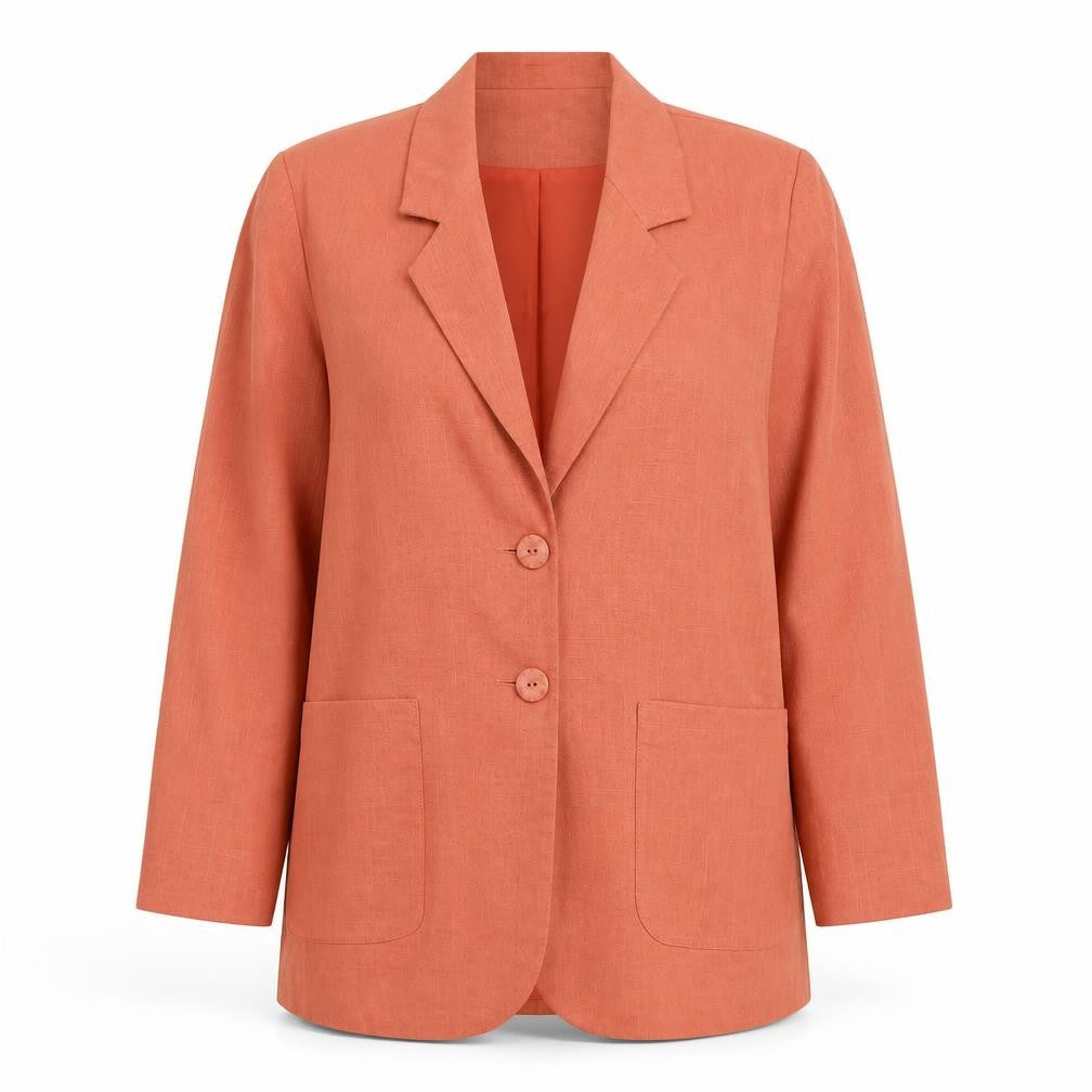 Selective Womens Brown Polyester Jacket Blazer Size 16