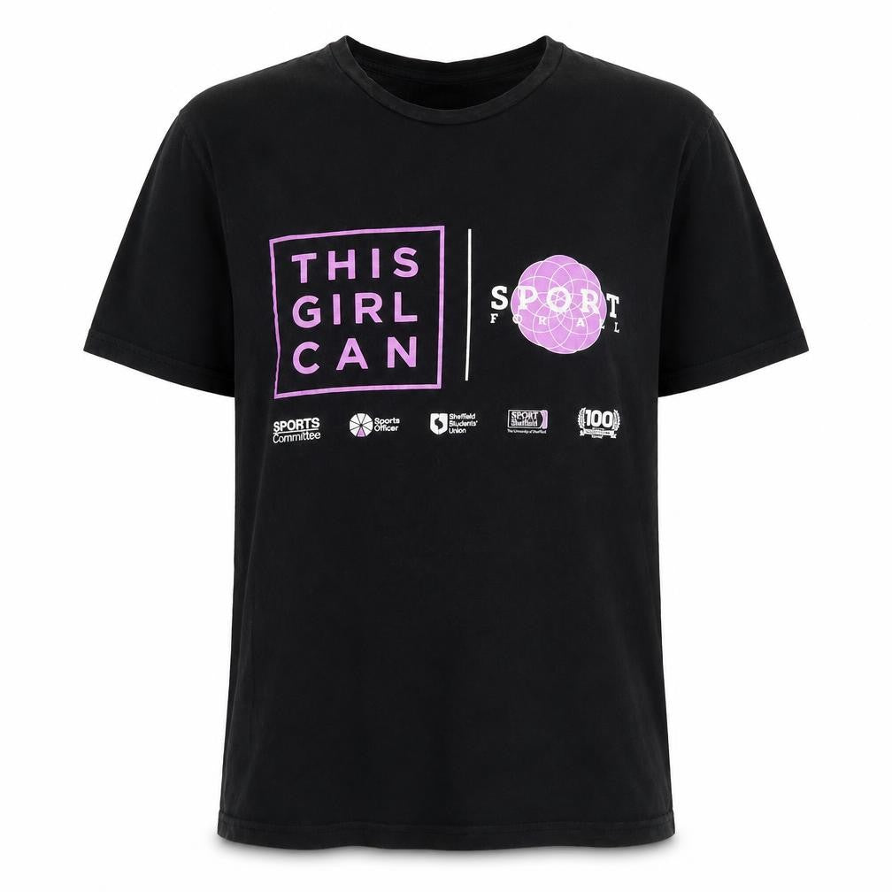Front view of Uneek women’s black cotton basic t-shirt, size S, round neck