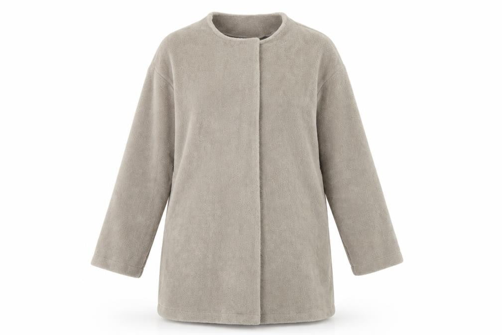 Fashion Womens Beige Jacket Size M Button