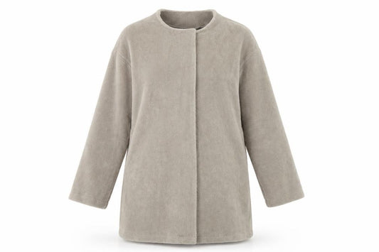Front view of Fashion women’s beige jacket, size M, button