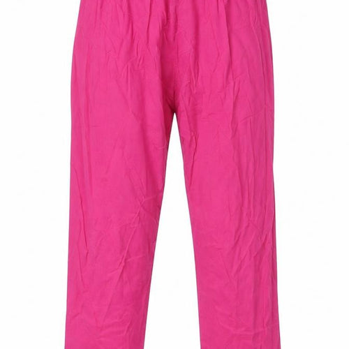 Bonanza Womens Pink Cotton Trousers Size 8 L24 in Regular